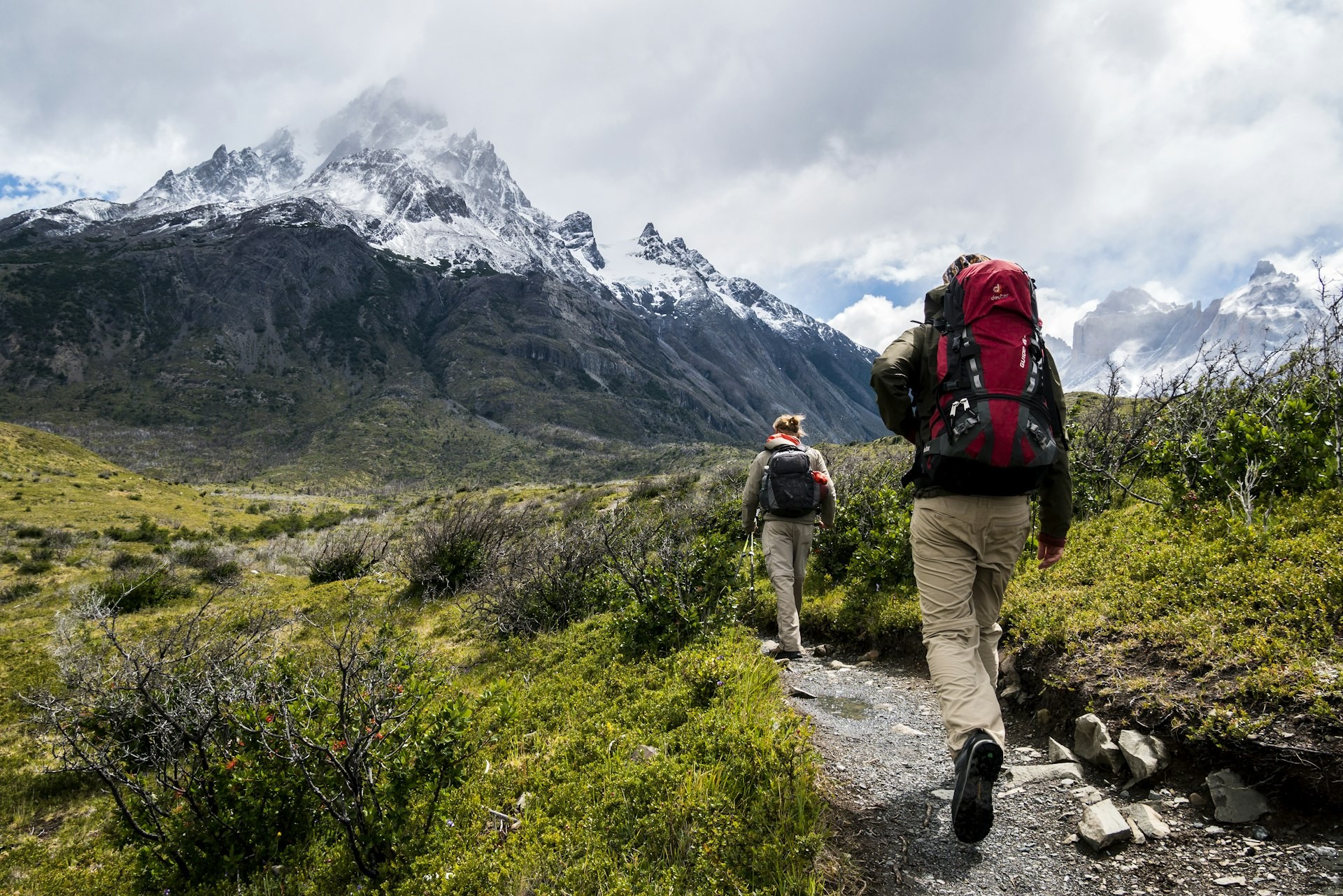 Adventure travel - hiking in mountains